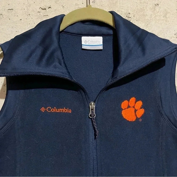 Columbia Clemson University Women's Blue Soft Fleece Full Zip Vest Sz S - Picture 2 of 8